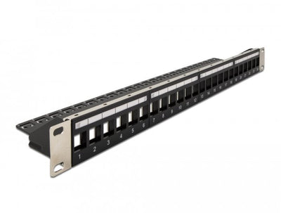 Delock 19KEYMONE Patchpanel 24PORT Black — image 1