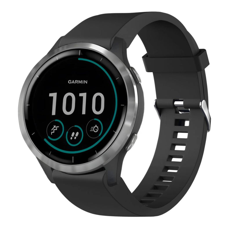 Fixed Silicone Strap For Garmin Quickfit 20MM, Black