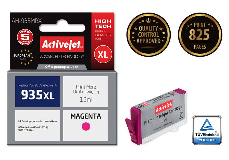 Activejet Ink Ah-935MRX (reemplazo HP 935XL C2P25AE - Premium - 12ML - Magenta
