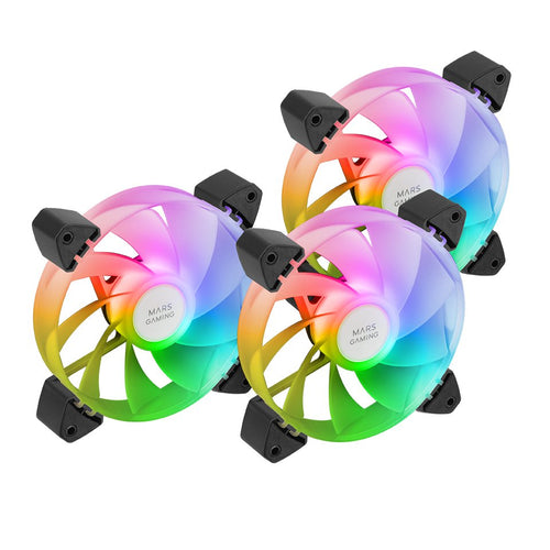 Mars Gaming Kit 3 Fans Auxiliar A-rgb 120MM MF-3R Black 120MM/ Iluminación ARGB/ Compatibilidad ARGB — image 1