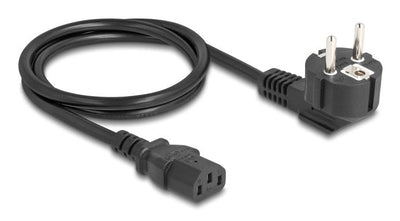 Delock Cable Power PC Plug Schuko Cee 7 90° Angulado a C13 Connector Female 1M, 3 X 1,00MM² Black — image 1