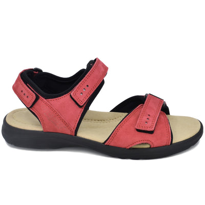 Liiva Women's Leather Sandals - Red