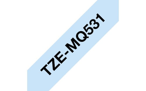 Brother TZE-MQ531 Tape Printer Labels Black Sobre Blue — image 1