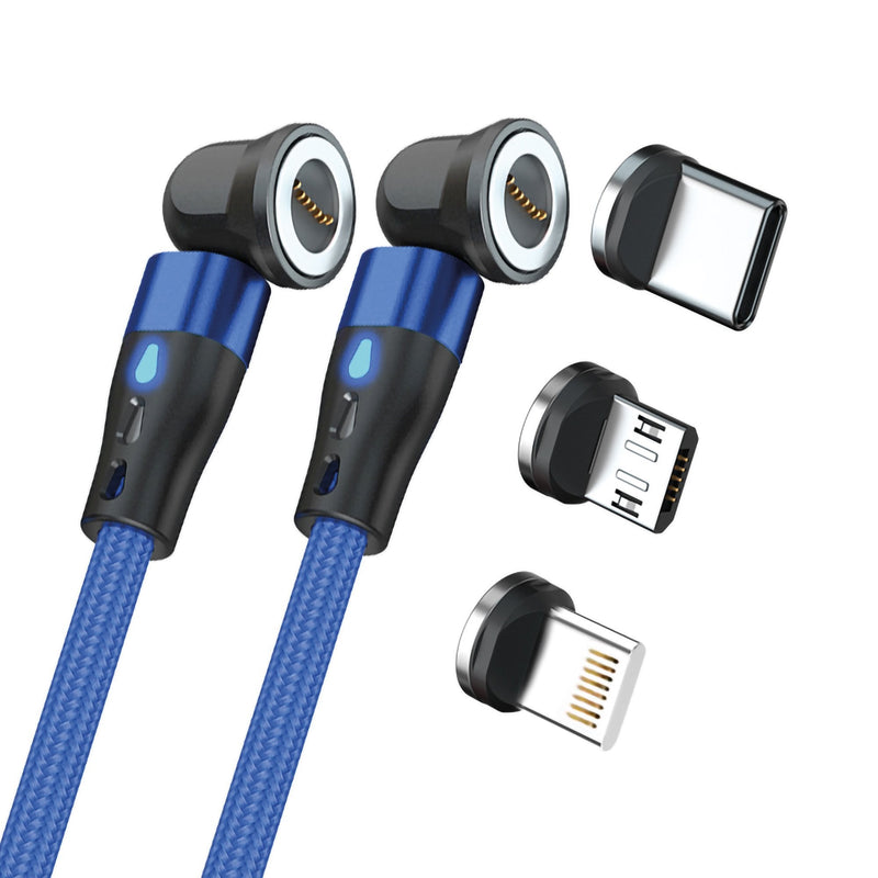 Realpower Magnetic CABLE,1M,2X Magnetic Blue With Adaptern