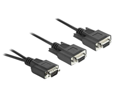 Delock Adapter And Cable D-SUB9 1 X Connector Male With Tuercas a 2 X Connector Female With Screws 25CM — image 1