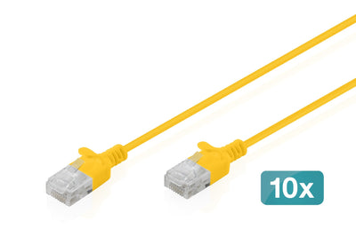 CAT.6 U-UTP Slim Network Cable, 0,5M, Yellow 10 Pcs — image 1