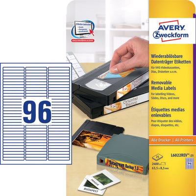 Avery Zweckform Labels L6022REV-25 White 63,5 X 8,5MM — image 1