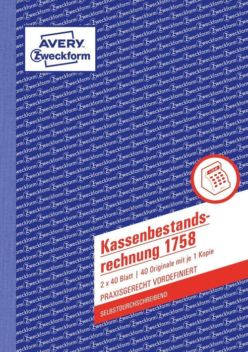 Avery Zweckform Kassenbuch - 40 Hoja - A5 (148 X 210MM) — image 1