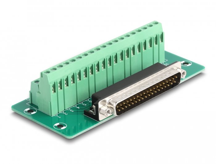 Delock D-sub 37 Pin Connector Male a Terminalblock Carril Din
