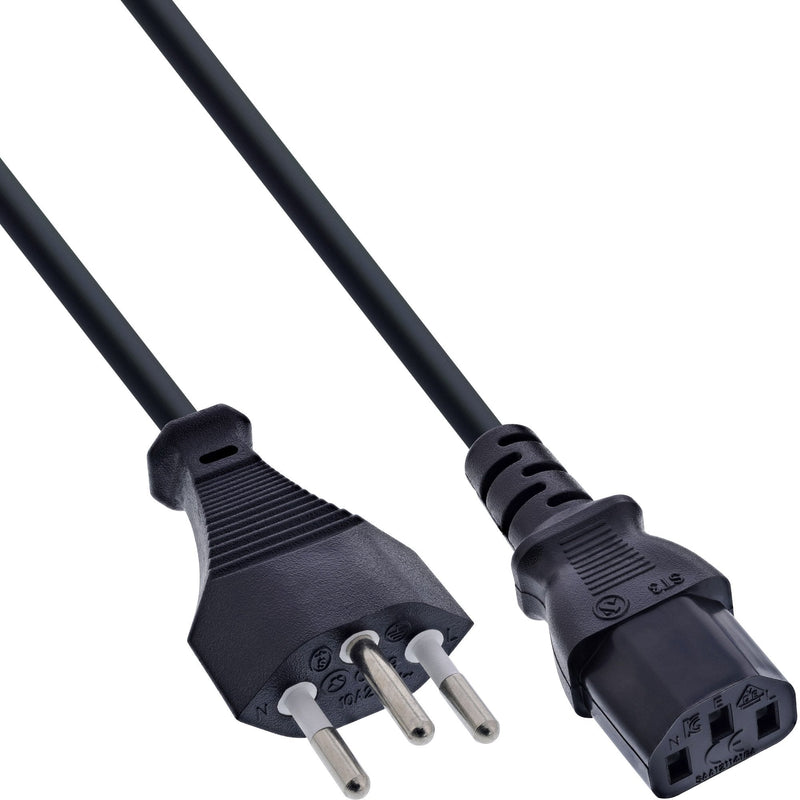 Inline Cable Power , Suiza, Black 0,5M