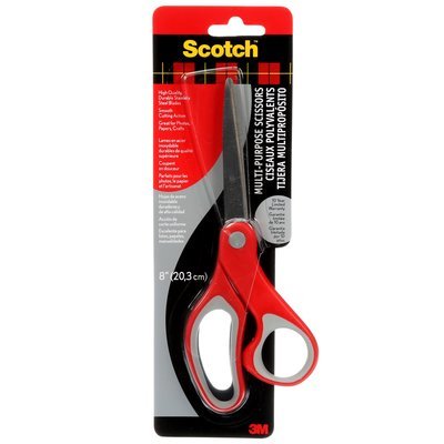 Scotch Scissors Ergonomicas 20CM - Steel Inoxidable - Handle Ergonomico - Red — image 1