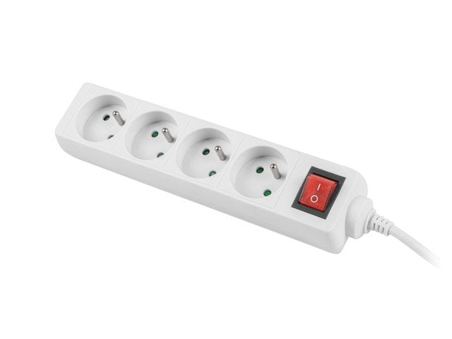 Lanberg PS1-04E-0150-W Base Múltiple 1,5M 4 Salidas AC Indoor White