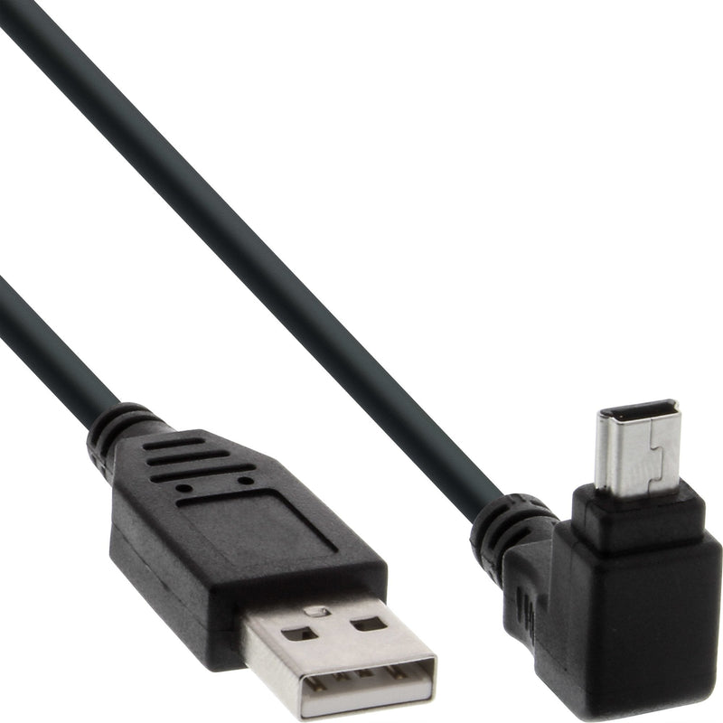 Inline USB Type a Male a Mini 5 Pines Male Ángulo 90° Black 0,5M