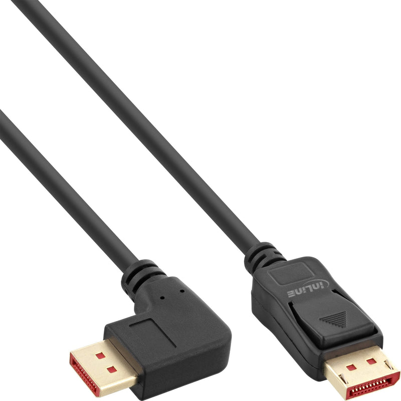 Inline Cable DisplayPort 1.4, 8K4K, Ángulo Recto, Black/Gold 2M