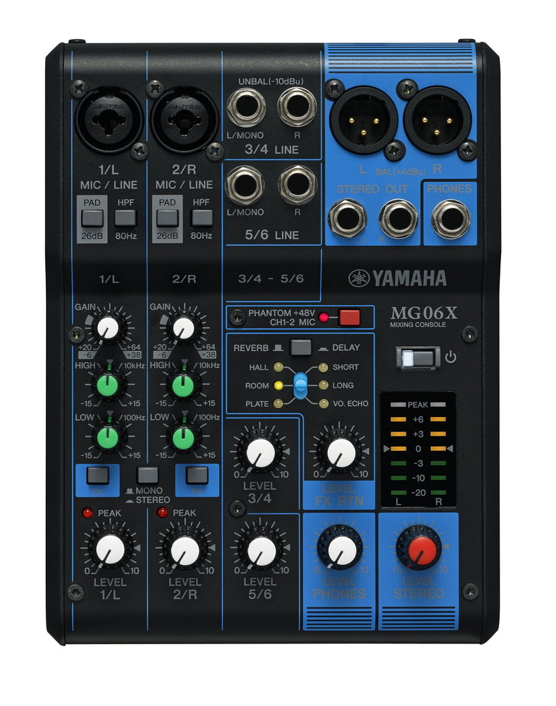 Yamaha MG06X Audio Mixer 6 Channels Black