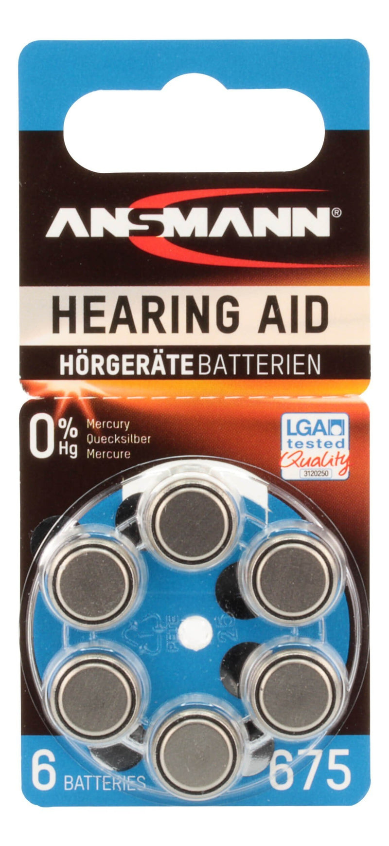 Ansmann AZA675 (PR44), Battery Zinc-aire 6 Pieces