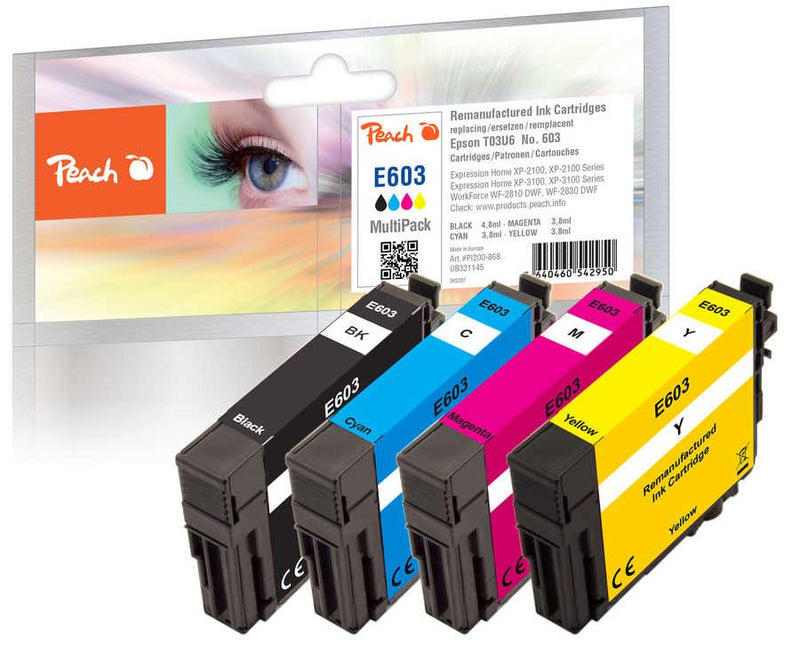 Peach Ink Compatible Epson No. 603, Pea, Multi-pack, T03U6, Rem, Fw