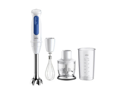 Braun Blender Mano Multiquick 3 MQ30202M White/Blue 900 Watts With Chopper And Batidor 0X22111538 — image 1