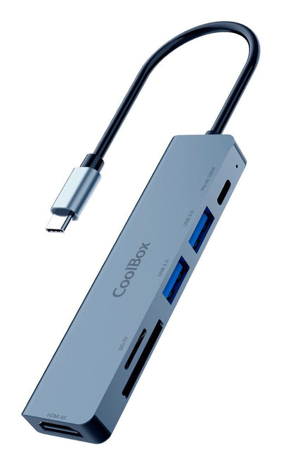 Coolbox Mini Dock C61 USB-C (2XUSB3.2/HDMI 4K/USB-C Pd/1SD-microSD) — image 1