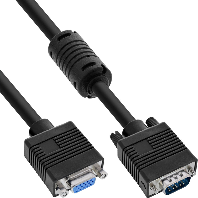 Inline Cable Extensión S-VGA 15HD Male a Female Black 0.3M