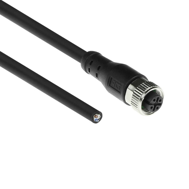Industrial 1.50 Meters Sensor Cable M12A 4-PIN Female To Open End Superflex Xtreme Tpe Cable Shielded