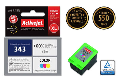 Activejet Ink Ah-343R (reemplazo HP 343 C8766EE - Premium - 21ML - Colour — image 1