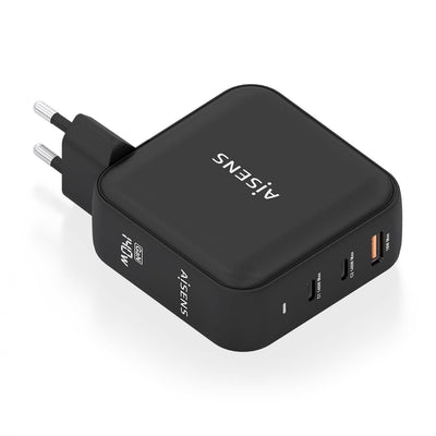 Aisens Charger GaN 140W, 2x USB-C PD 3.1 QC4.0, 1x USB-A QC3.0, Black — image 1