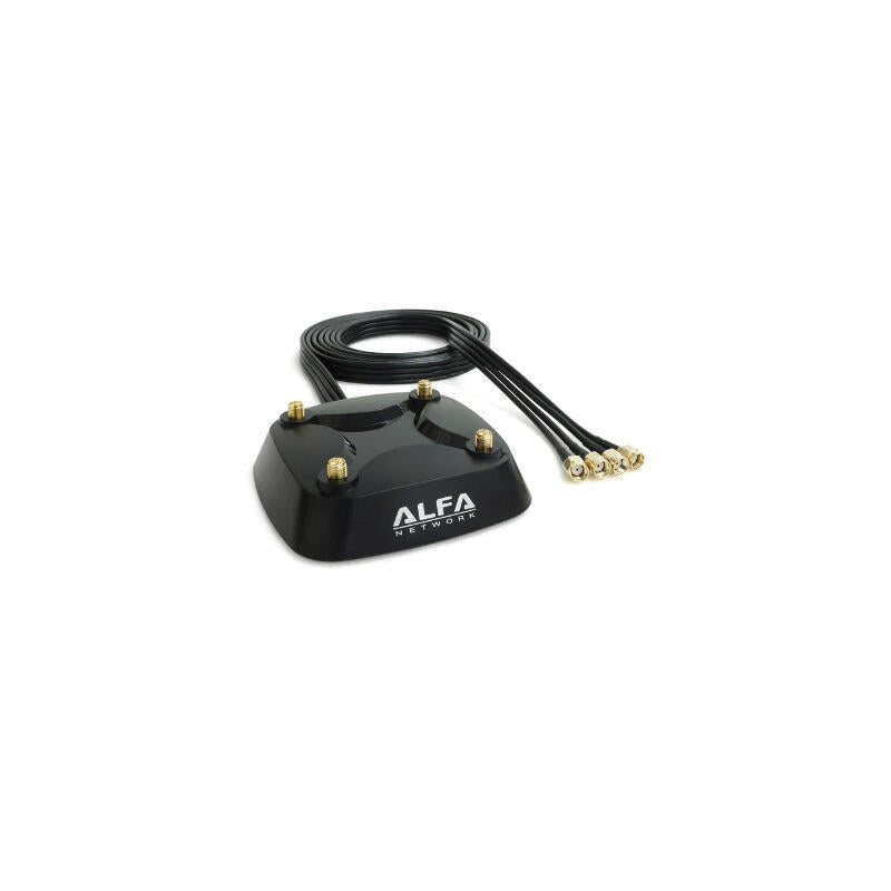 Alfa Network ARS-AS04T - Base Magn&eacute Tica Dual 4X4 With Cuatro Connectors Rp-sma Female Final Cable 2 Met