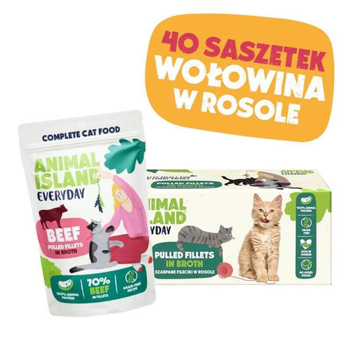 Animal Island Alimento Gatos With Carne Res Caldo, Monopaquete 40 X 85G. — image 1