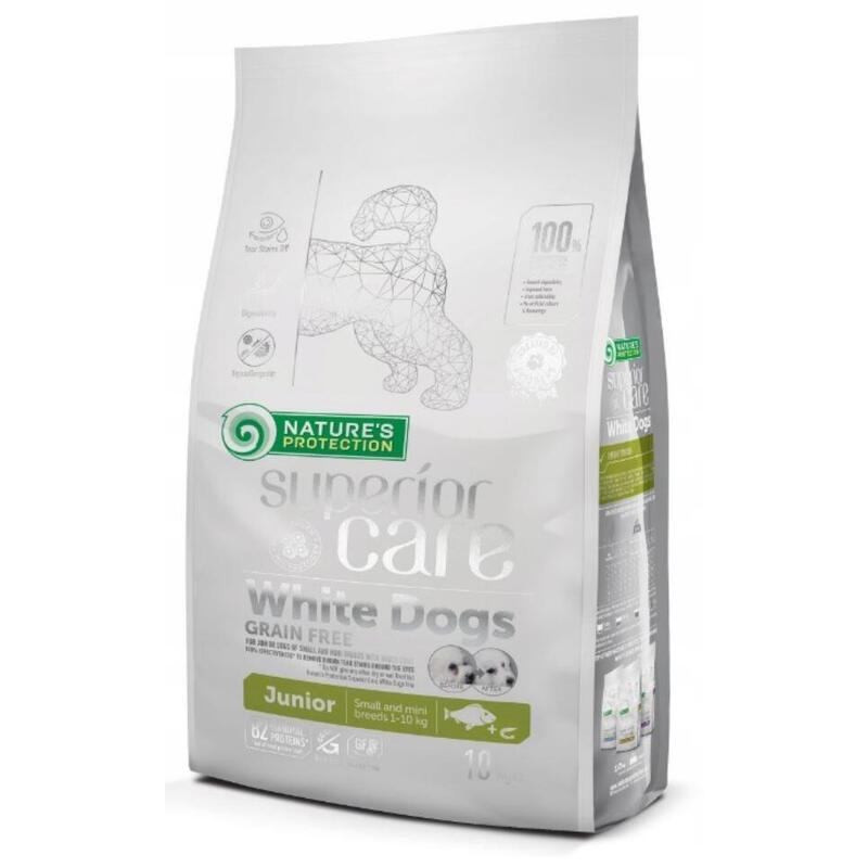 Alimento Seco Cachorros Nature's Protection Top Care Blanco Dogs Grain Free Junior Small Bialoryba 10KG