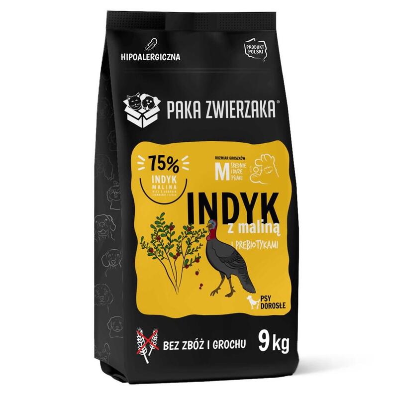 Paka Zwierzaka Alimento Seco Perros Turkey With Raspberry M 9KG