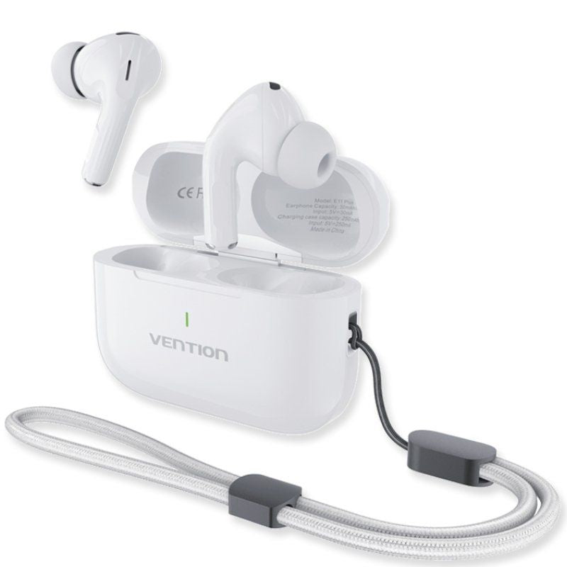 Vention Headphones Bluetooth Echo Lite E11 Plus With Case Charging Battery Life 30H White