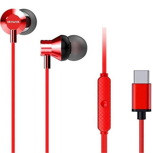 Aiwa Headphones Intrauditivos ESTM-50USB-C Rd With Microphone USB Type-c Red — image 1