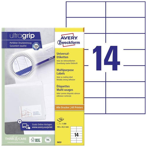 Avery Zweckform, Labels Avery 105 X 42,3MM, A4 (3653) — image 1