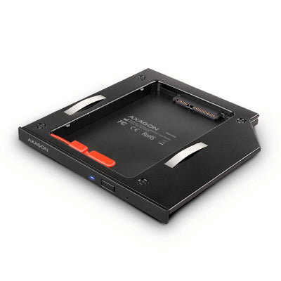 Axagon RSS-CD09 2.5 SSD/HDD Caddy Into Dvd Slot 9.5MM LED Alu Card And Adapter Interfaz Internal SATA — image 1