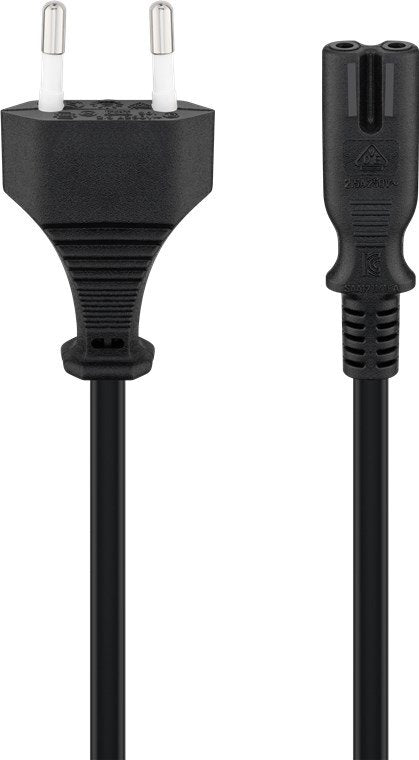 Goobay 50084 Cable Power Euro 1.5M, Black