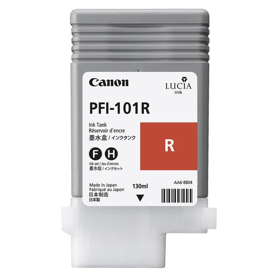 Canon Genuine Cartridge Inyeccion Ink Red PFI-101R 130ML Ipf/5000/6000/5100/6100 - 0889B001 -