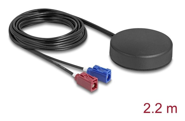 Delock 4G Gnss Antenna 1 X Fakra C + 1 X Fakra D Female 2 dBi / 28 dB 2,2M RG-1