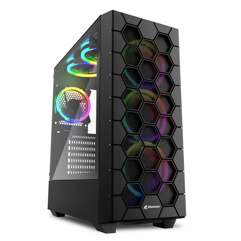 Sharkoon PC Case RGB Hex ATX 2XUSB3.0 Without Power Supply Black