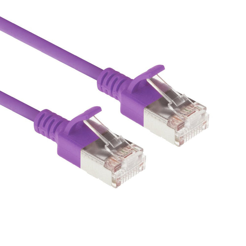 Purple 10 Meter Lszh U FTP CAT.6A Datacenter Slimline Patch Cable Snagless With RJ45 Connectors
