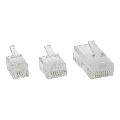Inline Connector Modular 4P4C RJ10 Crimpar a Cable Flat 10 Units — image 1