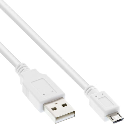 Inline Micro USB 2.0 USB Cable Type a Micro-b Male White 5M — image 1