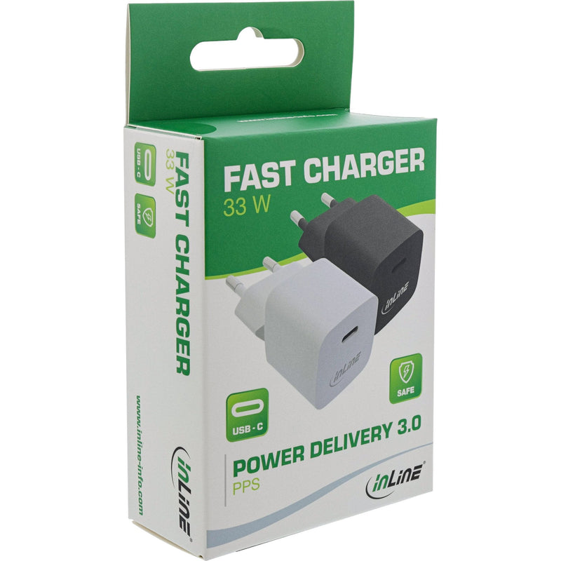 Charger USB Line USB-C Único, Entrega Energía, Pps, 33W, Black