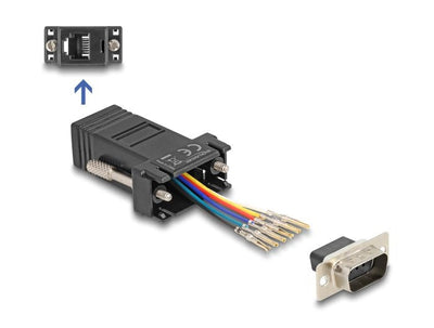Delock D-sub 9 Pin Connector Male a RJ12 Connector Female Kit Assembly Black — image 1
