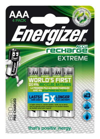 Energizer Extreme Battery Rechargeable HR03 Aaa 800MAH BLISTER*4 — image 1