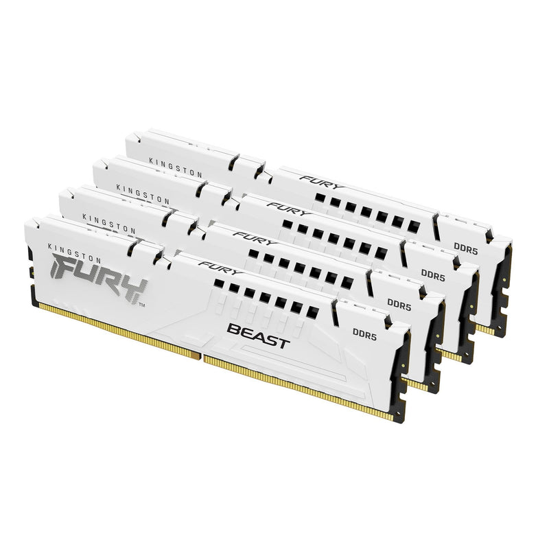 Kingston Memory Fury Beast 128GB 4X32GB 5600MT S DDR5 CL40 White Xmp KF556C40BWK4-128
