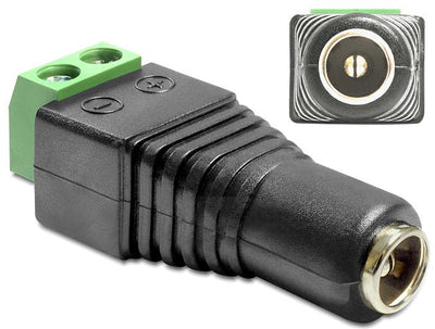 Delock Adapter DC 2.1 X 5.5MM Female Terminal Block 2 Pin — image 1