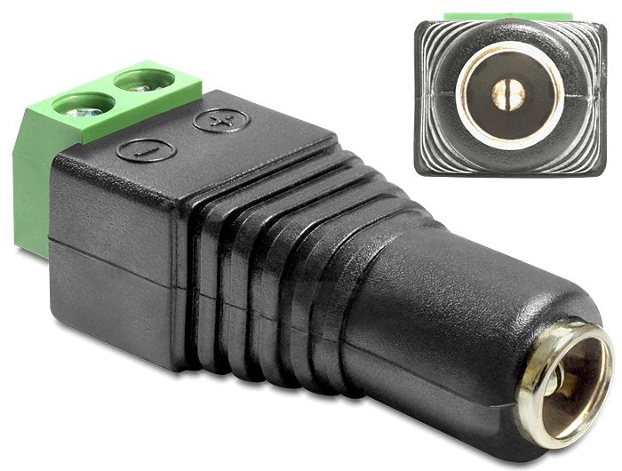 Delock Adapter DC 2.1 X 5.5MM Female Terminal Block 2 Pin