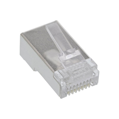 Inline Connectors Blindados 8P8C RJ45 Male Cables Redondos, 100 Units Paquete — image 1