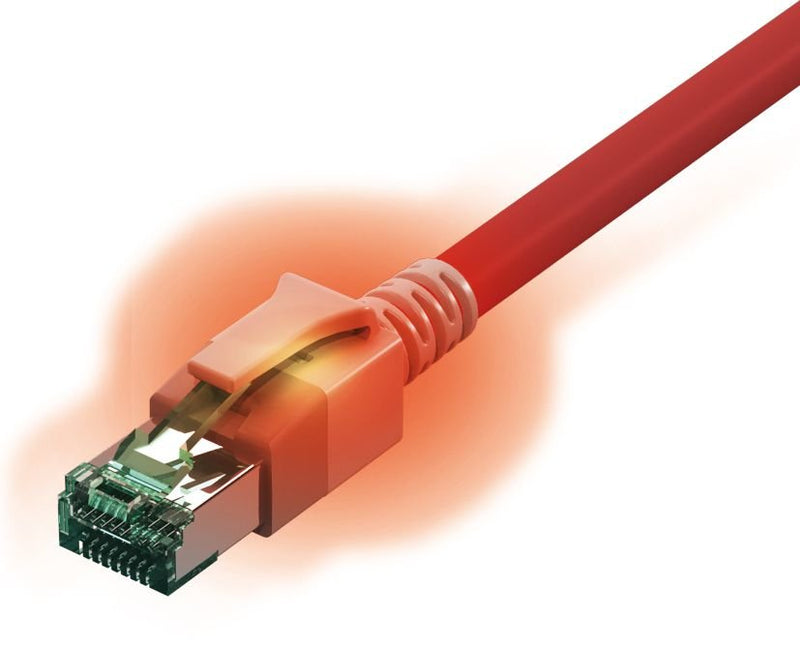 Easylan Dualboot LED Network Cable RJ45 S FTP CAT.6A (class Ea), With Sacon Connector Male Lsoh, Red 2M